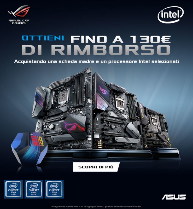 Asus Cashback Schede Madri Intel