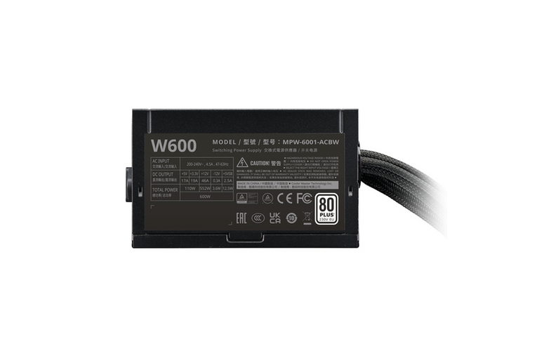 ALIMENTATORE COOLERMASTER ELITE NEX 600W WHITE <span>MPW-6001-ACBW-BE1</span> - immagine 4